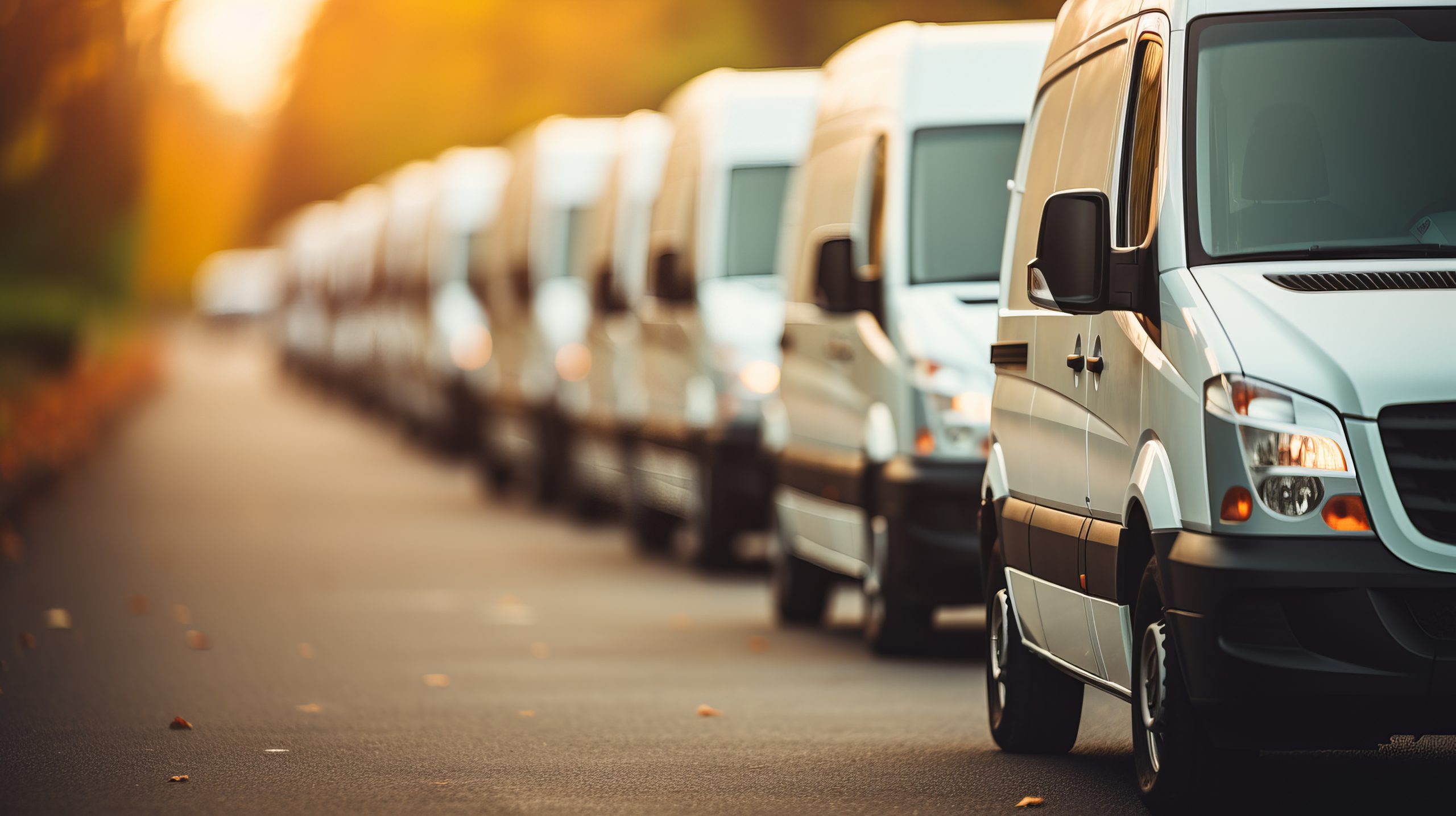 fleet vehicles lining up on the road of south africa